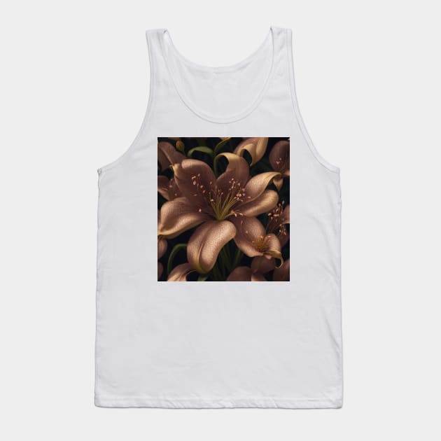 Lily vintage Flower Tank Top by Den Bagoez Art